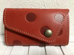 ズッケロフィラート キーケース 4連 レザー 水玉 レッド