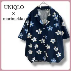 UNIQLO✖️marimekko リネンブレンド フラワーオープンシャツ Sのサムネイル