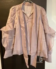 GRL フリル付き長袖シャツ ピンク