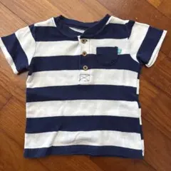 Carter's 12m ネイビー/ホワイトストライプ Tシャツ