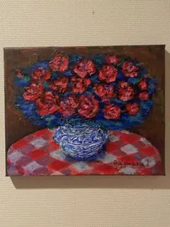 バラの花束 油彩画