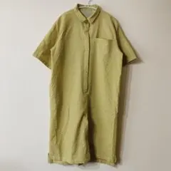 美品✨ワークマン 半袖ロングワンピース シャツワンピ 撥水加工 イエローL