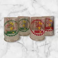 りぼんくるくるグラス りぼんシトロン 昭和レトロ ヴィンテージ