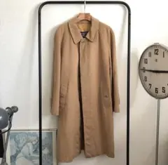 着丈111cm バーバリー カシミヤ50% ロングコート L グレー ウール