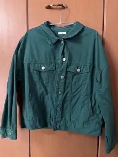 緑色 ボタン付き ジャケット 服 古着