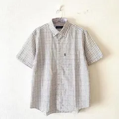 ☆【ゴールデンベア】ボタンシャツ チェック柄 綿混 フルボタン カジュアル Mのサムネイル