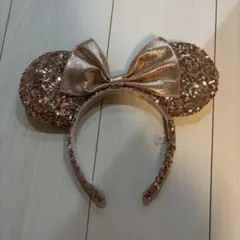 ゴールドスパンコール　ミニー　耳カチューシャ