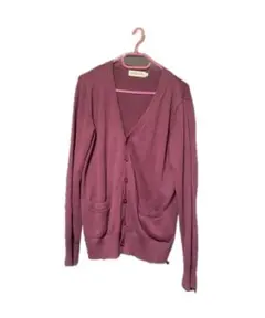 スクール　カーディガン　赤　ワインレッド　長袖　バーガンディ