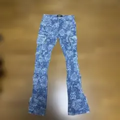 Guapi 花柄ブーツカットデニム 32