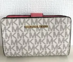 MICHAEL KORS 二つ折り財布　ピンク　シグネチャー　MK