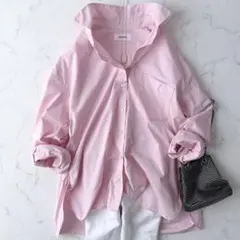 フランクアンドアイリーン BARRY スキッパーシャツ ピンク XS コットン