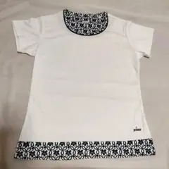 【美品】Prince プリンス テニスウェア レディース L 白 紺 花柄 速乾