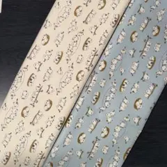 【KOKKA】シマエナガ柄生地　シーチング　2点　(合計1m50cm)