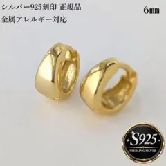 小ぶりで華奢 ミニフープピアス K18ゴールド 6mm シルバー925 シンプル