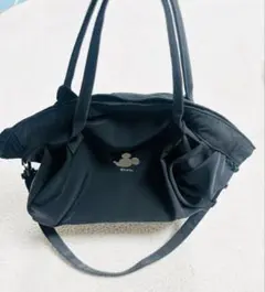 新品　ユニクロ　UNIQLO ドローストリングバッグ　ブラック　黒　ミッキー刺繍