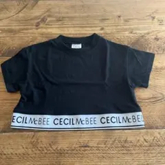 CECIL McBEE クロップドTシャツ 黒