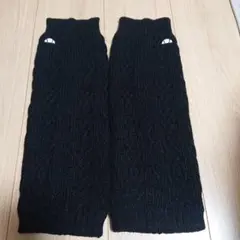 ブラック ケーブル編み レッグウォーマー
