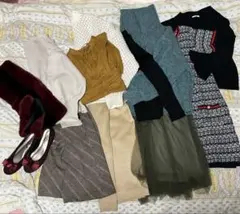 オフィスカジュアル レディースまとめ売り着回しコーデ売り秋冬 黒ベージュカーキー