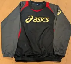asics ピステ・ウィンドブレーカー 黒・赤 - メルカリ