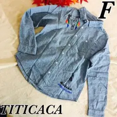 【あったか】TITICACA シャツ F 長袖 グレー 刺繍入 スタイリッシュ
