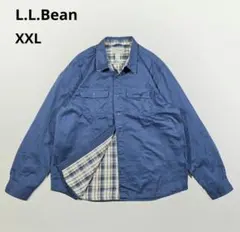 L.L.Bean 長袖シャツ チェック ネイビー XXL 2XL