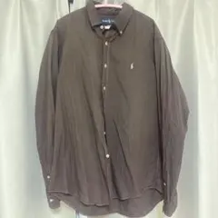 【希少配色】ラルフローレン 長袖シャツ L ブラウン×ピンクポニー チェック