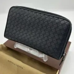 BOTTEGA ボッテガヴェネタ イントレ メタリックシルバー長財布 箱付