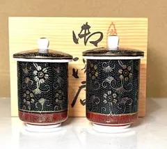 茶道具 木製黒塗 螺鈿 煙草盆一対 青磁火入 細密細工 茶懐石 漆　骨董　登月峯 美品 茶道具 木製黒真塗 螺鈿 煙草盆セット 一対 青磁火入 灰吹 喫煙具