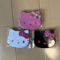 ハローキティ　フェイス缶バッジ　セット　HELLO KITTY ヒョウ柄　ピンク