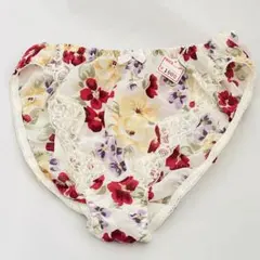 ゆ*ゆ様 【L】花柄 ショーツ レース 薄いクリーム色 イエロー