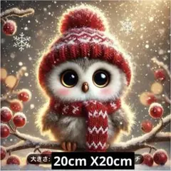 ダイヤモンドアート5D クリスマスフクロウキットセット　20×20cm