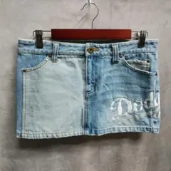 y2k　デニムミニスカート　lb-03　ドジャース　刺繍　平成ギャル　60108のサムネイル