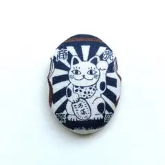 くるみボタン　ブローチ　ヘアゴム　招き猫　商売繁盛　No.929