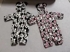 ミッキー・ミニー フリースロンパース 95cm