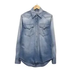FOB FACTORY デニムウエスタンシャツ　ウォッシュ加工　ブルー　38-Mのサムネイル