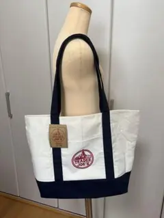 TRADER JOE'S トートバッグ ホワイト/ネイビー