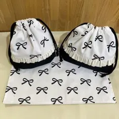 入園準備　ハンドメイド　お弁当袋　コップ袋　ランチョンマット　リボン　フリル