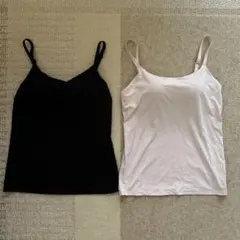 ユニクロAIRism ブラキャミソール ブラック ピンクLサイズ