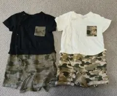 GU　ジーユー　半袖ロンパース　半袖カバーオール　80cm　2枚セット