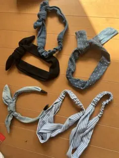 ヘアバンド 6点セット デニム生地