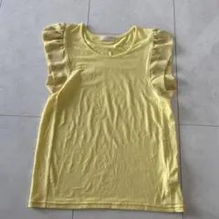 美品　袖フリル　ブラウス　黄色のサムネイル