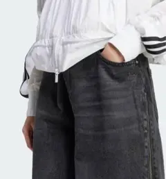 adidas レニウムジップデニムパンツ黒のサムネイル