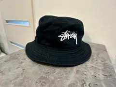 美品‼︎ stussy ステューシー バケットハット ロゴ刺繍 ブラック