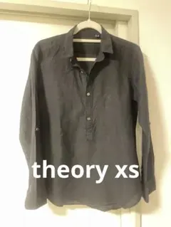 theory 黒 リネン プルオーバーシャツ
