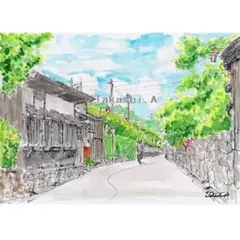 透明水彩画原画一点物〜自由にどこまでも 原画一点物 「里山の桜」 ＜ペンスケッチ＋透明水彩＞ - メルカリ