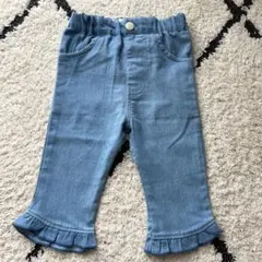 長ズボン　80 女の子　フリル　ブルー　コトコト