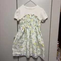 キッズ　ワンピース　花柄 半袖ワンピース 130 フリル