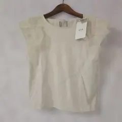 VIS アイボリー シアーフリル半袖トップス F　定価5489円