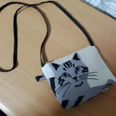 ハンドメイドショルダーポーチねこさんechino