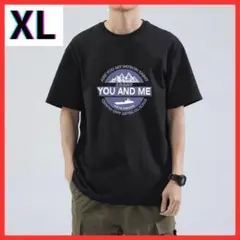 【1点限り】Tシャツ 韓国 メンズ トップス 夏服 ブラック XL　レディース